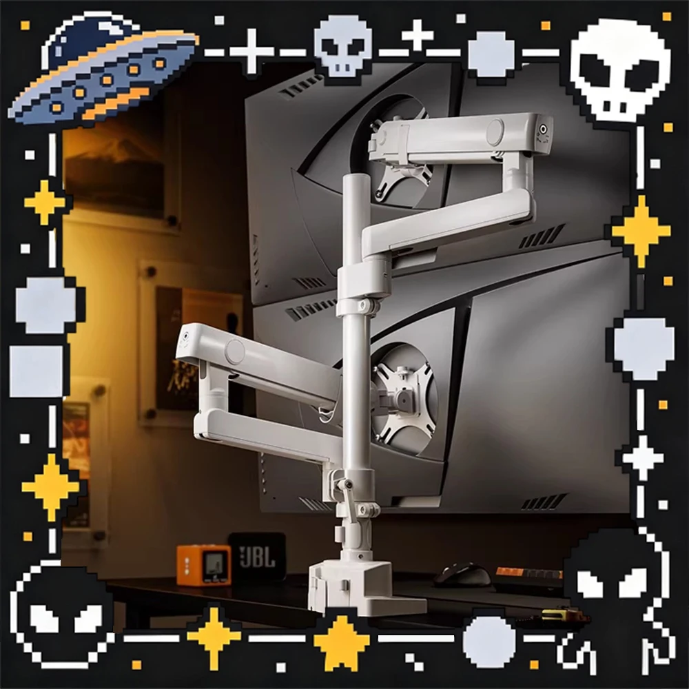 Brateck E500pd-2 Display Bracket Up And Down Double Screen Six-Axis Linkage Computer Display Screen Bracket 360 Screen Rotation