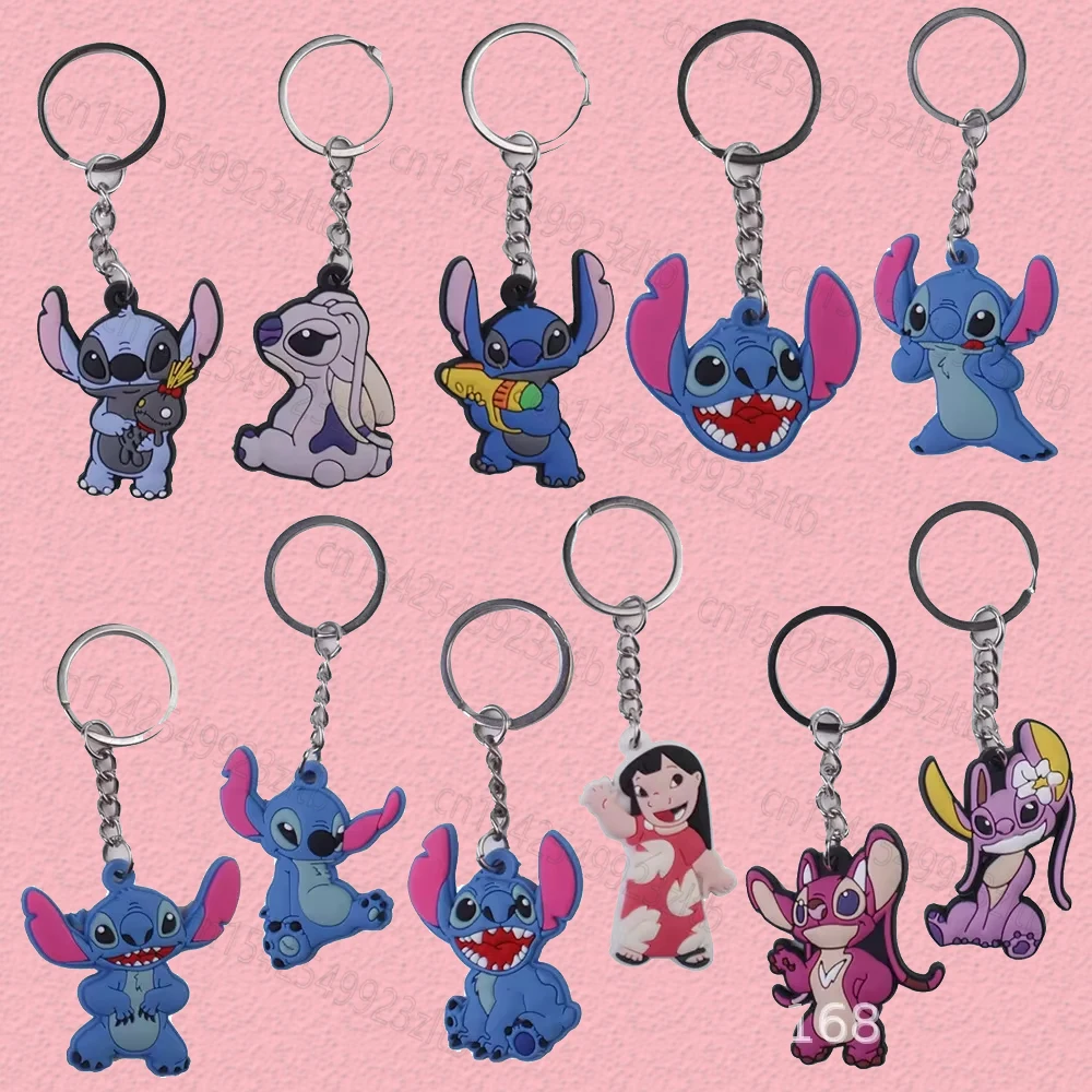 

Disney Lilo & Stitch Keychain Anime Cartoon Stich Cute Doll PVC Keyring Ornament Chain Car Pendant Kids Toys Accessories Gifts