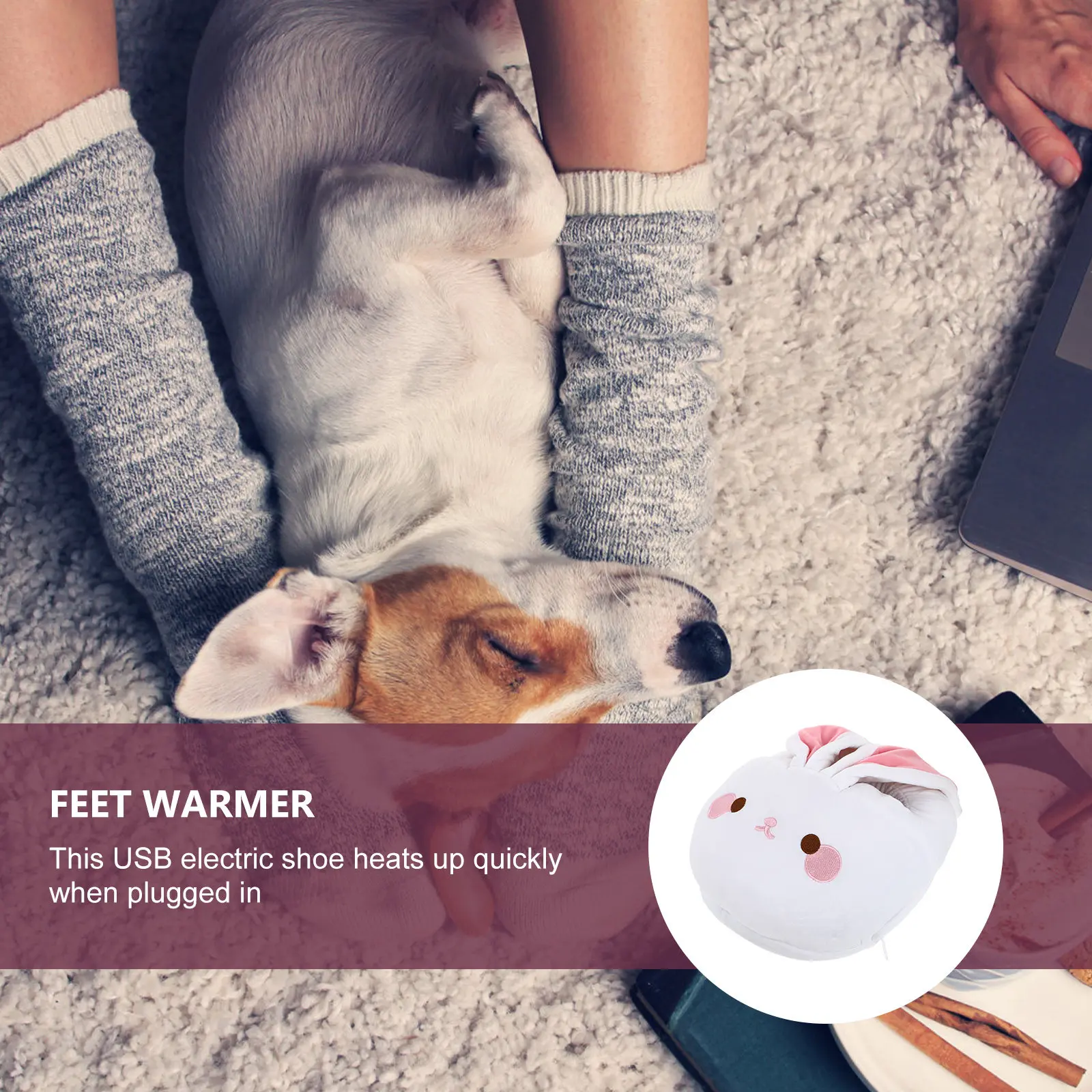 

Heated Foot Warmer USB Electric Warm Shoes Winter Feet Heater for Home Office Dorm Fast Heat Up Soft Material Large
