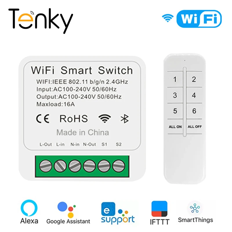 eWeLink Smart Switch WiFi 16A Support 2-way Control Module On Off Breaker Wireless Remote Voice Control Via Alexa Google Home