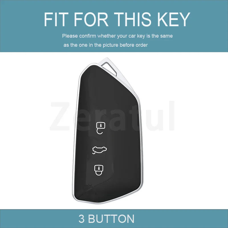 3 Button Soft TPU Remote Key Case Holder Key Case Cover for VW Volkswagen Golf 8 MK8 ID.3 ID.4 Cupra Skoda Octavia A8 SEAT view 2