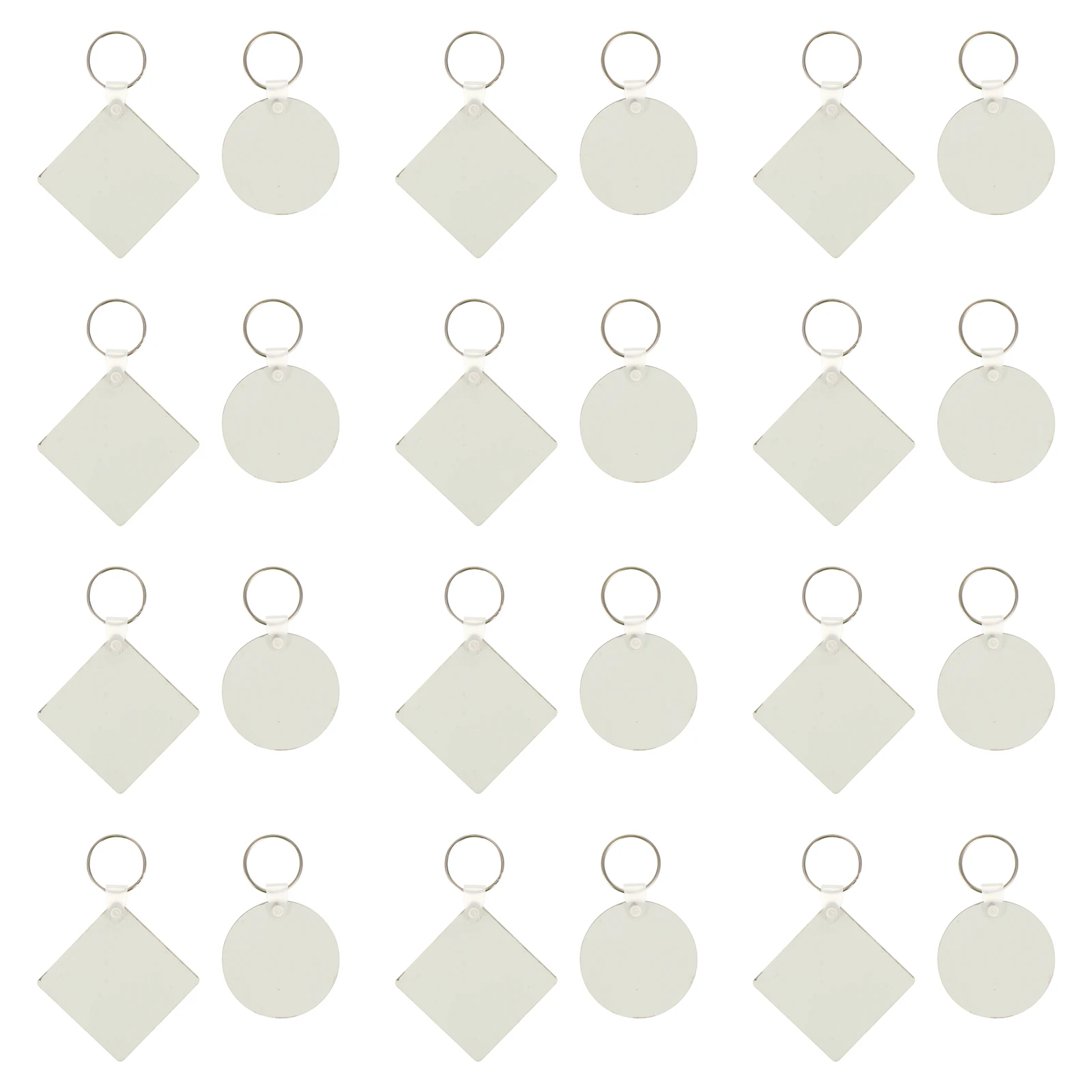 

24 Pcs Transfer Keychain Material Heat Transfer Keychain Blank Ring Pendant Mobile Phone Decoration Key Holder Gift