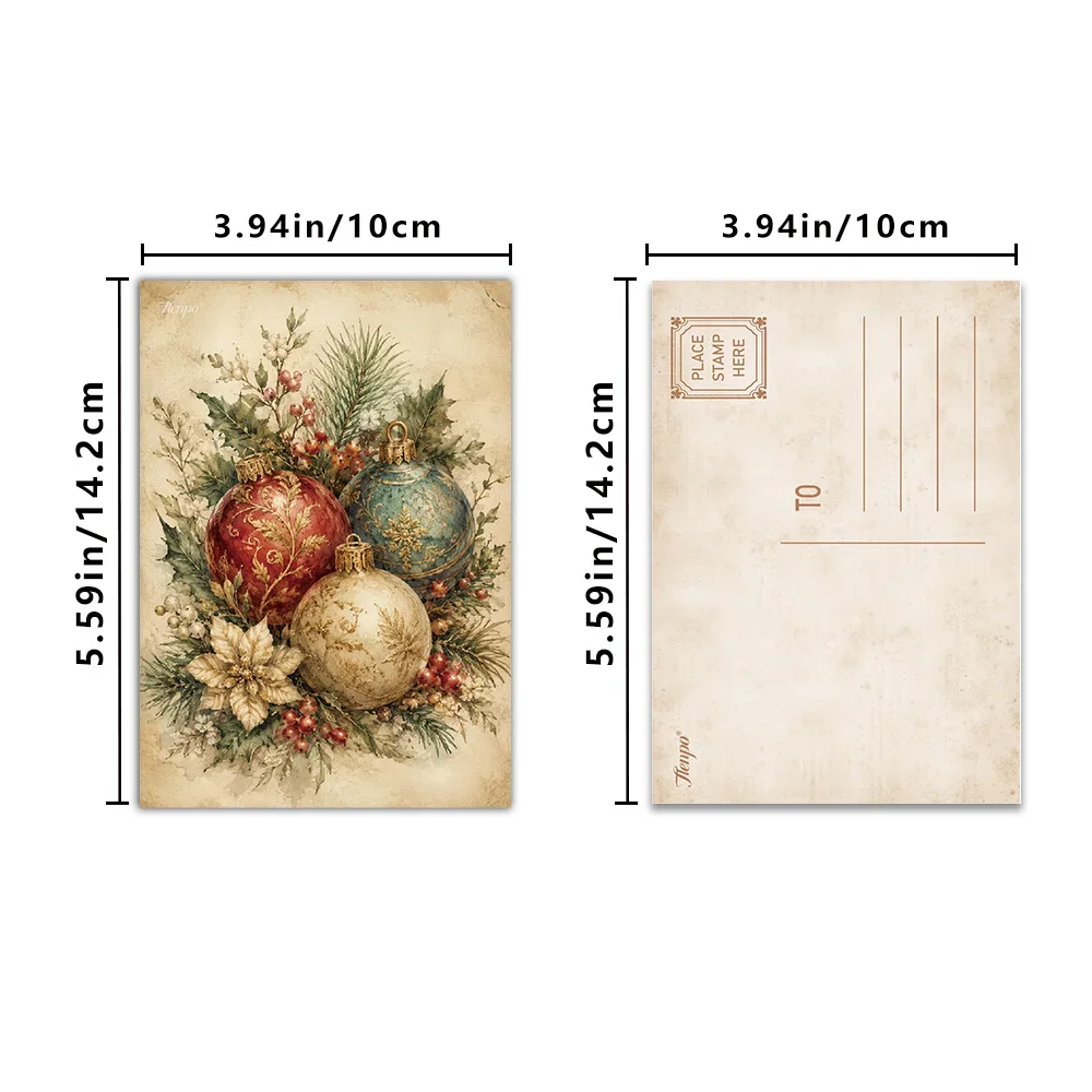 32pcs, warm velvet Christmas postcards, wall stickers, mailing cards, greeting cards, DIY postcards, commemorative postcards,