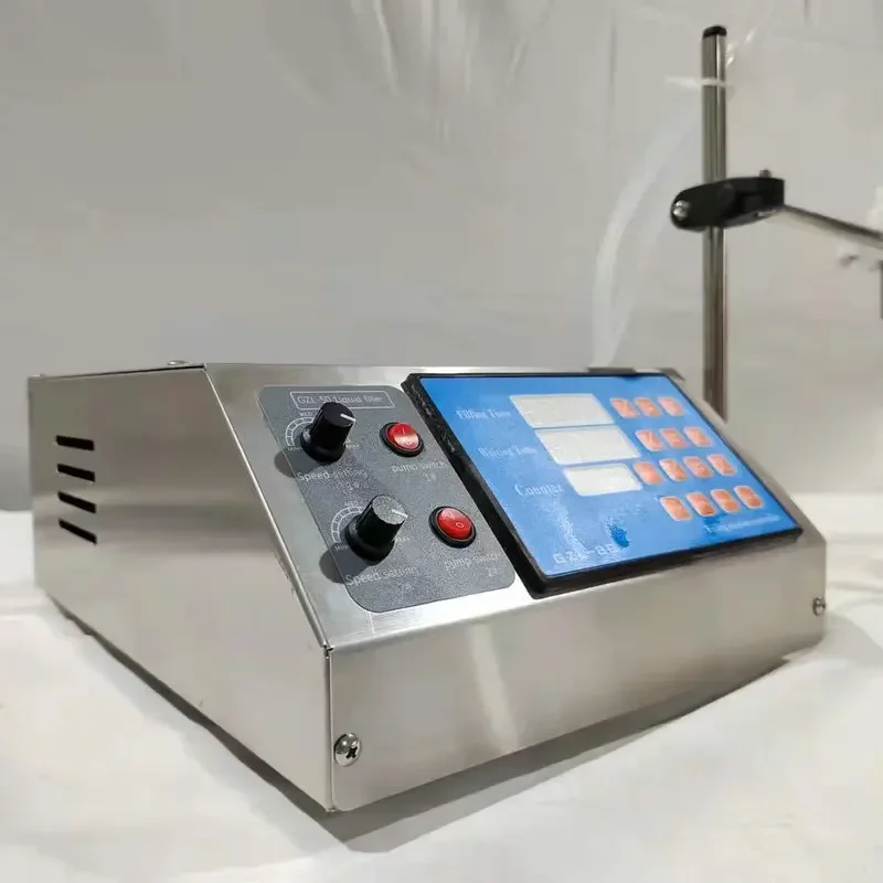 Double Head กึ่งอัตโนมัติปั๊มไดอะแฟรมเครื่องบรรจุของเหลวน้ําหอมน้ํามันหอมระเหยเครื่องบรรจุของเหลว 4L