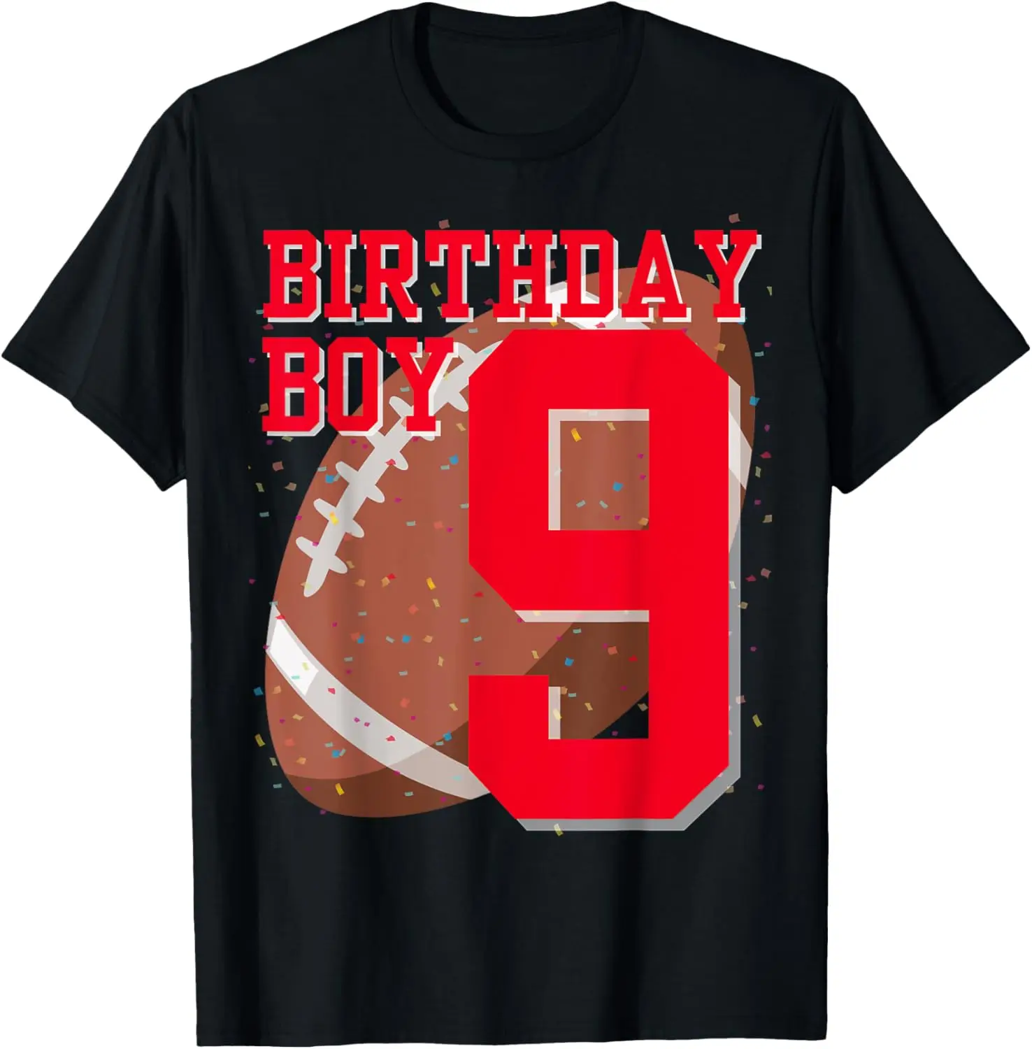 9 Year Birthday Boy Football Players Tee 9th Football B-day T-Shirt