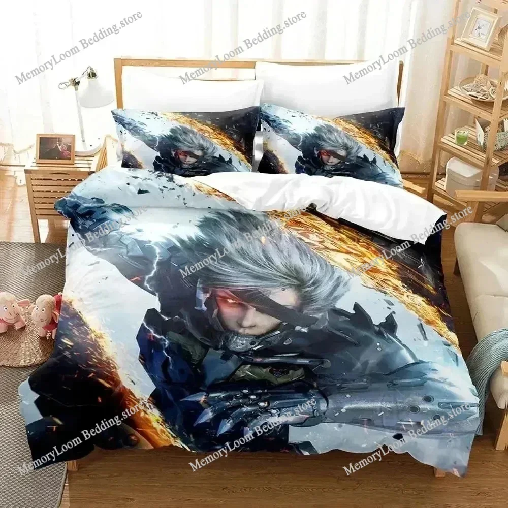 Metal Gear Rising Revengeance Bedding Set Quilt Cover Pillowcase Comforter King Queen Size Boys Adult  Duvet Cover Bed Set
