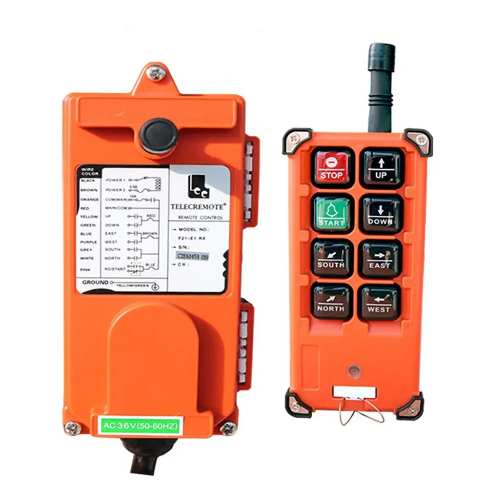 F21-E1B Wireless Industrial Remote Controller Switches 12V 24V 36V 72V 220V 380V 8 Buttons Hoist Crane Lift Radio Remote Control