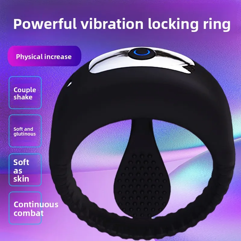 New adult lock ring male delayed vibrator penile desensitization exercise vibrating toy penis cock ring sex tools for couples