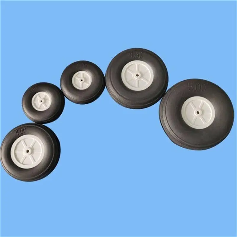Roda do trem de pouso, 2 peças 1in-2,5in roda de borracha pu ultraleve e de alta flexibilidade e cubo de plástico para avião rc