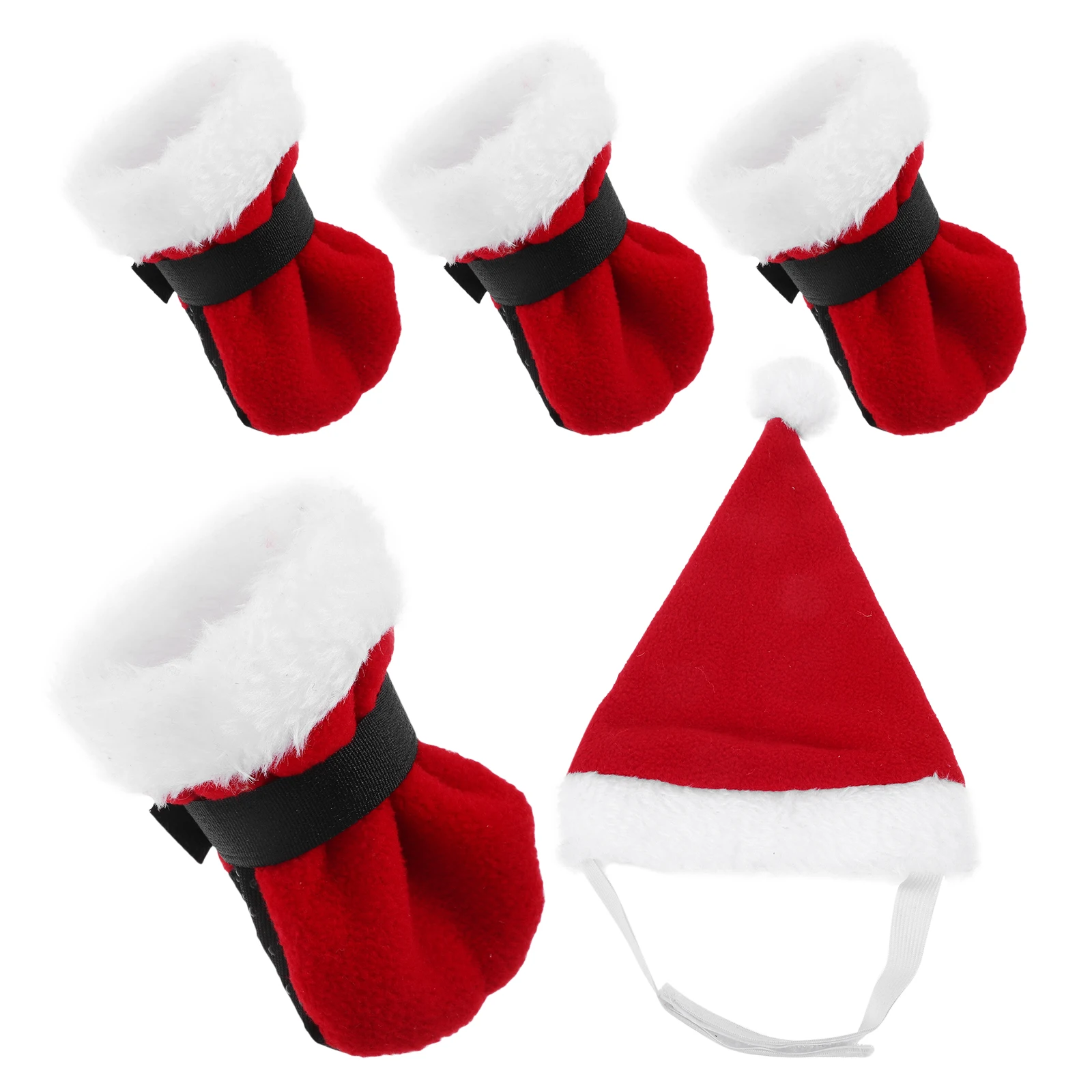 

Christmas Pet Hat Costume Set Red Pointed Hats Matching Stockings Cloth Fabric Xmas Supplies Small Pets Accessories Festive