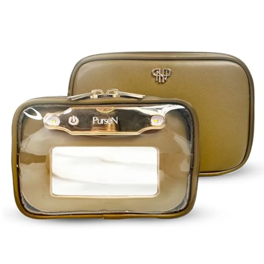 

OFT 2024 LITTMINI Lighted Mirror Case - Small Makeup Bag with Detachable Mirror and Multiple Pouches for Organization - Vegan L