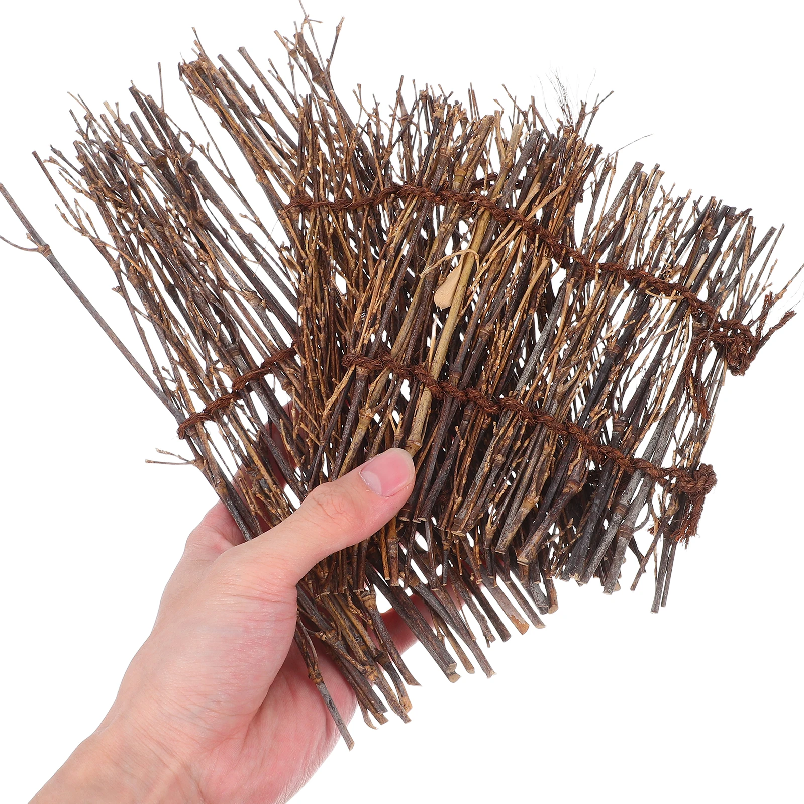 

9pcs Bamboo Fence Mat Handmade Mini Garden Decor Prop Micro Landscape Ornament Sashimi Plate Tray Food Serving Accessory