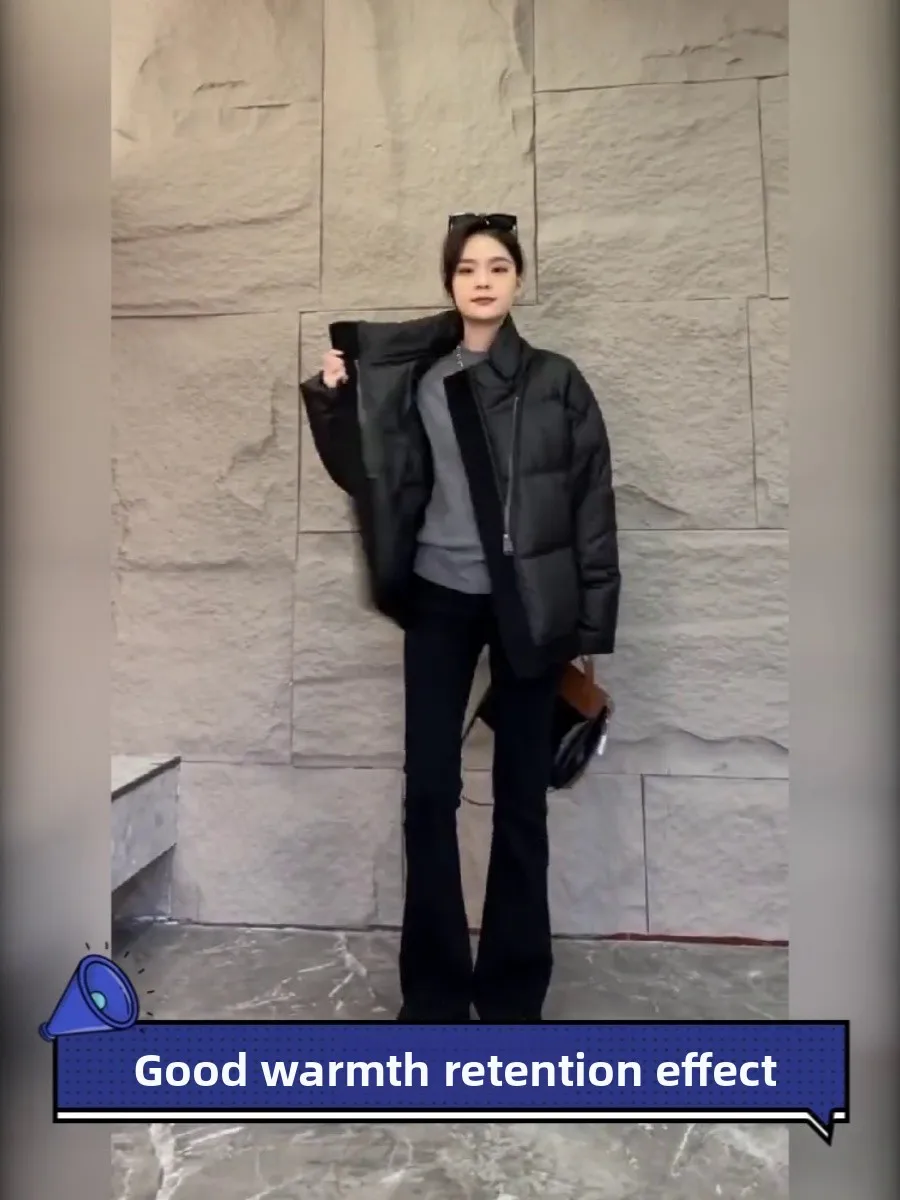 

Elegant Autumn Winter Cotton Jacket Women's Fashionable Bread Design Unique Stylish Korean Version Zipper Closure Long Sleeve