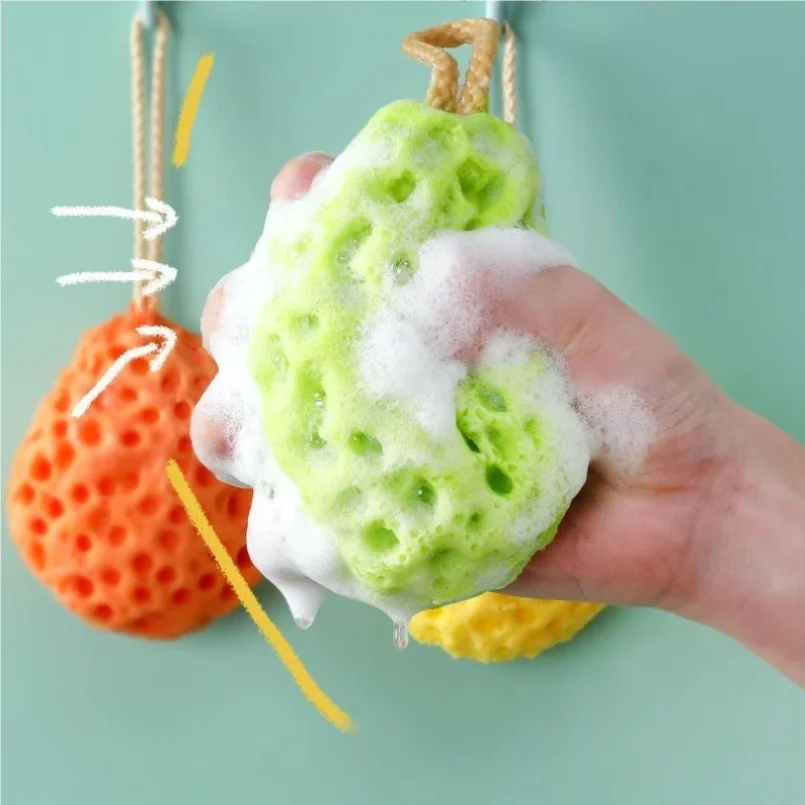 Honeycomb Bath Ball Bathroom Cotton Household Soft Cheese Cute Children's Body Scrubbing Bath Balls Foaming Bath Sponges