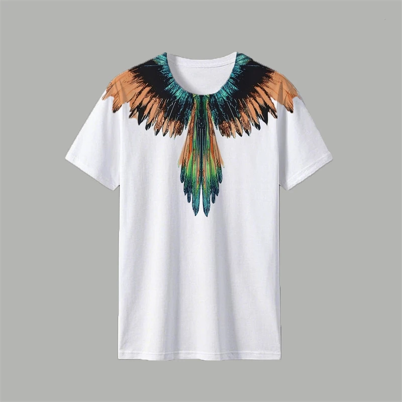 

Модная мужская футболка с 3D принтом и рисунком крыльев, летние повседневные топы с круглым вырезом, футболки с короткими рукавами, мужская одежда