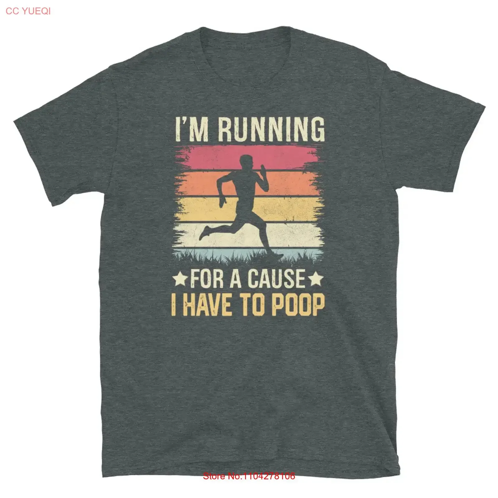 I m Running for a Cause Have to Poop Toilet  T Shirt vintage Washed graphic Top For Everyday Wear fashion Stretched