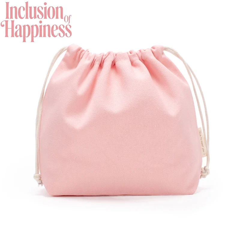 Cotton Drawstring Storage Bag Solid Color Canvas Drawstring Bag Gift Packaging Bag Reusable Cosmetics Storage Bag