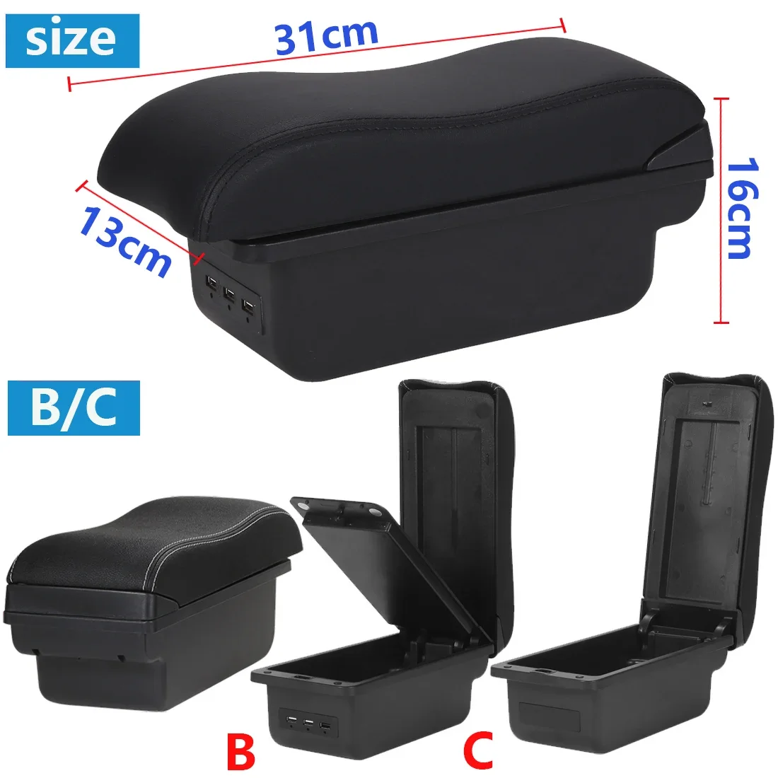 For Hyundai I10 Armrest Box For Hyundai I10 Car Armrest Interior Parts details Retrofit parts Storage Box Car Accessories