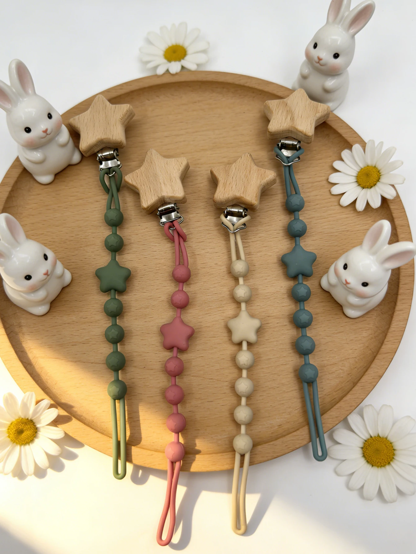 Five-Pointed Star Style Comfort Chain Pacifier Clips