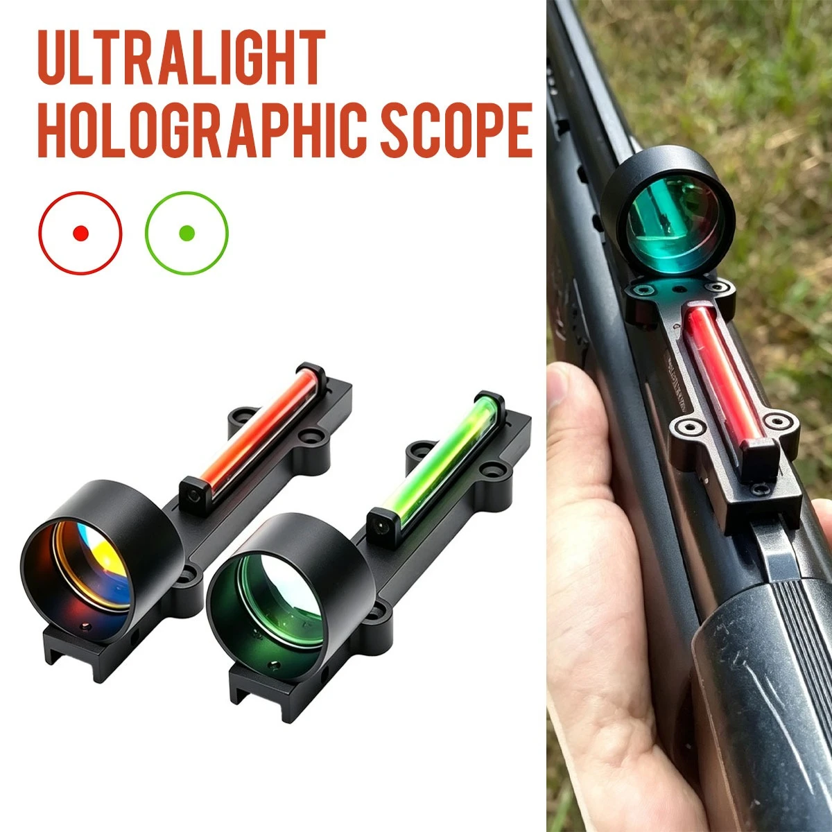 1x28 Red Green Fiber Tactical Optic Sight Red Dot Collimator Sight 11mm Rail For Shutgun Scope AK47 AR15 Hunting Accessory