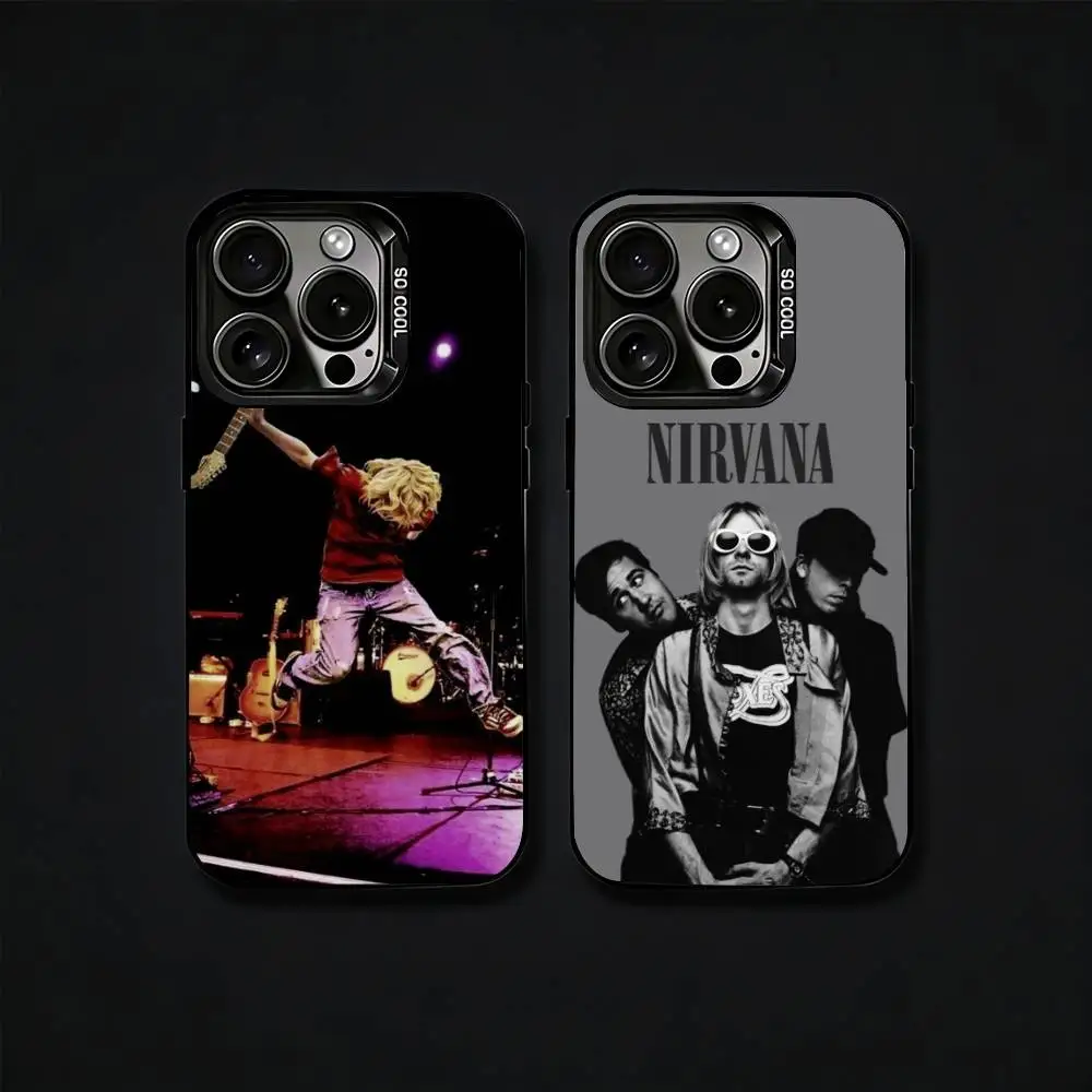 N-Nirvana Rock Band Phone Case For iPhone17, 16,15,14,13,12 Pro Max Black Candy Matte Shockproof Cover