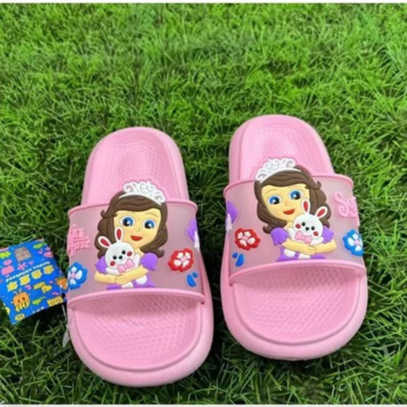 Summer Baby Slippers Kids Boys Girls Princess Cartoon Sofia Spiderman Indoor Home Shoes Toddler Beach Flip Flop Children Shoes