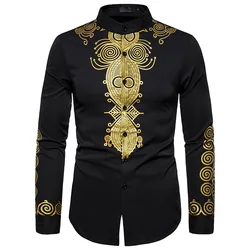 2023 Spring Season Men's Long Sleeve Shirt Printed Personality Cute Top Korean Fashion Street Dress Luxury Evening Dress