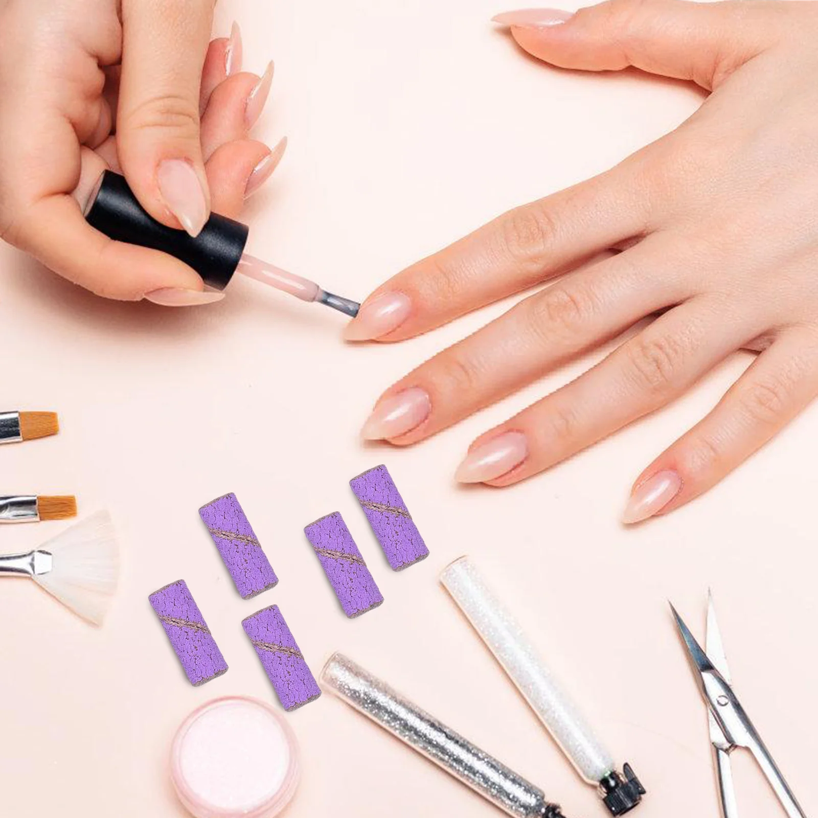 

50Pcs Nail Sanding Bands for Drill Bits Mini Small Sanding Rings Portable Nail Grinder for Acrylic and Natural Nails