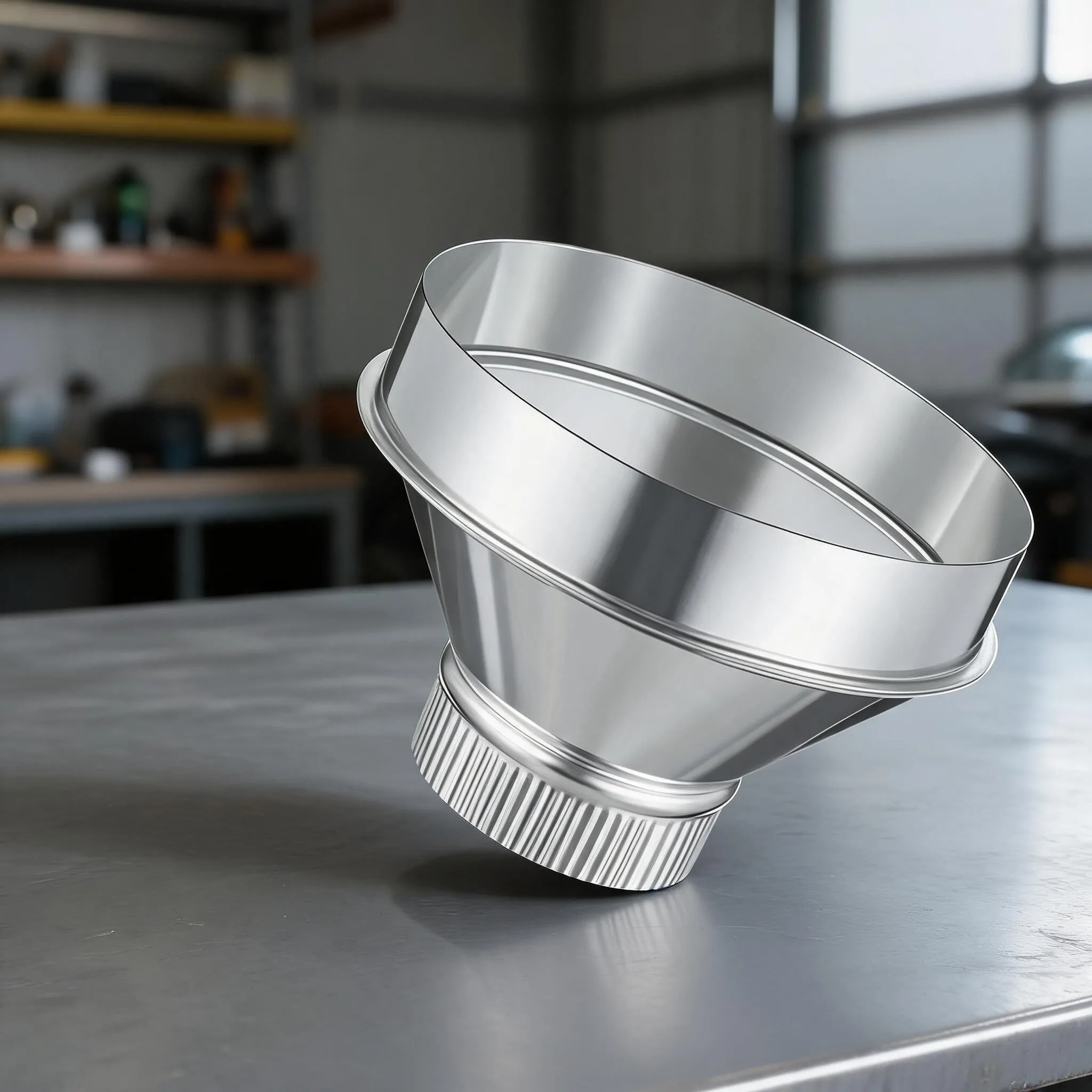 8 Inch To 4 Inch Galvanized Steel Duct Reducer For Vent Pipe Adapter Raised Edges Secure Grip Rolled Edge Easy Insert
