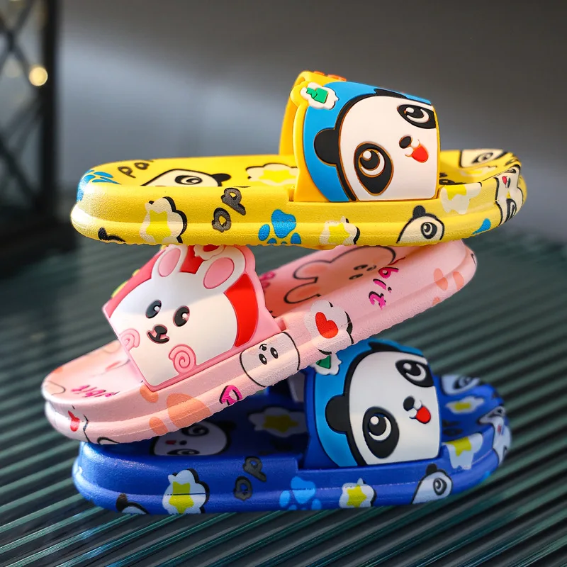 Cartoon Girls Bathroom Anti-slippery Home Slippers Baby Slides for Kids House Shoes Children Cartoon Slippers for Boys 2-8 Years