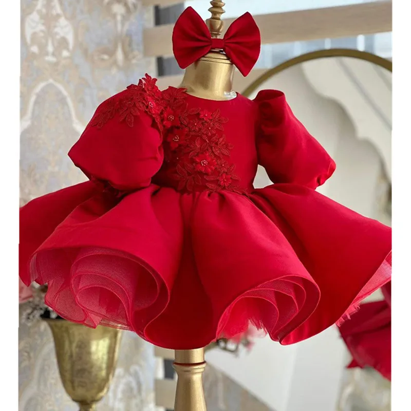 

Birthday Party Wedding Performance Dresses y1244 Children Elegant Evening Princess Ball Gown Gilrs Cute Bow Design