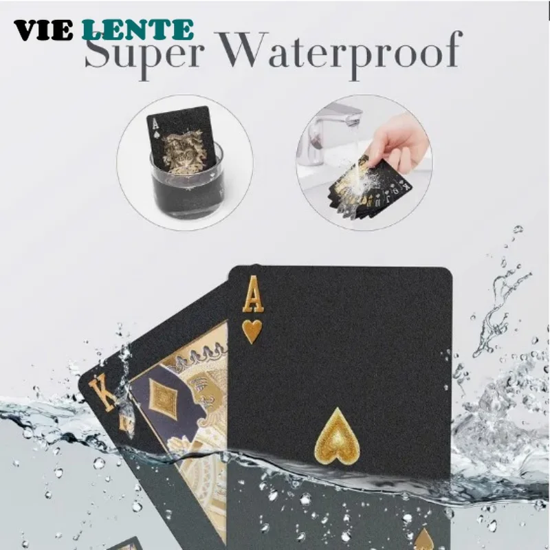 Color Black Gold Playing Card Game Card Group Waterproof Poker Suit Magic Dmagic Package Board Game Gift Collection