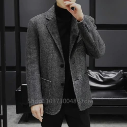 Men's Suit Jacket Herringbone Single Breasted Casual Slim Fit Wedding Groomsmen Suits Business Blazers Sets Prom Dresses Male