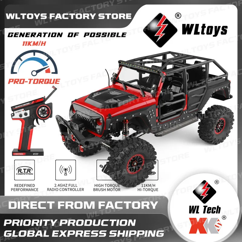 Wltoys 104026 Remote Control Car 1:10 Electric Four-Wheel Drive Climbing Car Suspended Off-Road Vehicle Toy With Lighting Model
