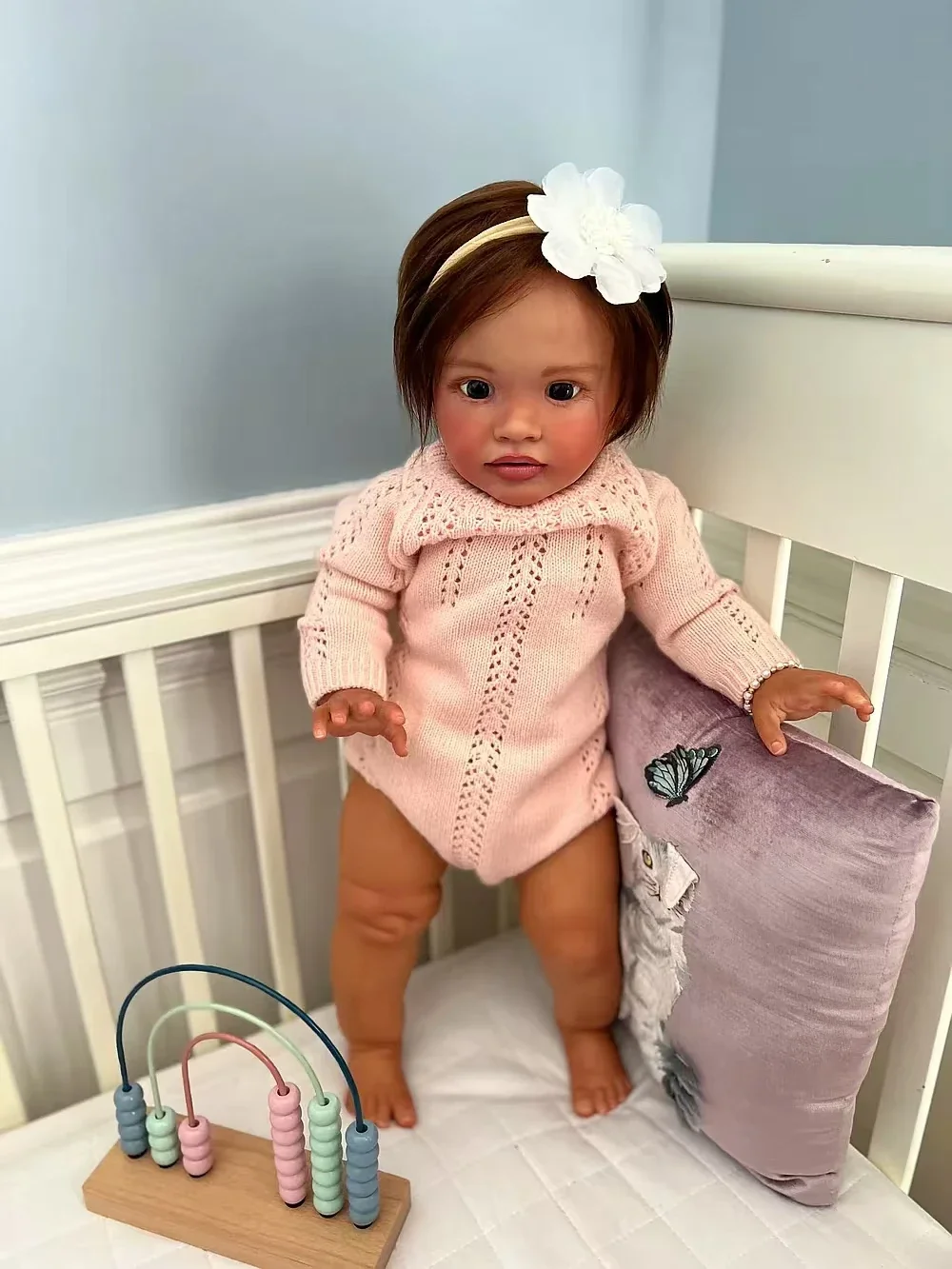 SINO-BB Customized Limited Supply 26inch Reborn Baby Pippa With Hand-Rooted Hair Finished Doll with Different Dress