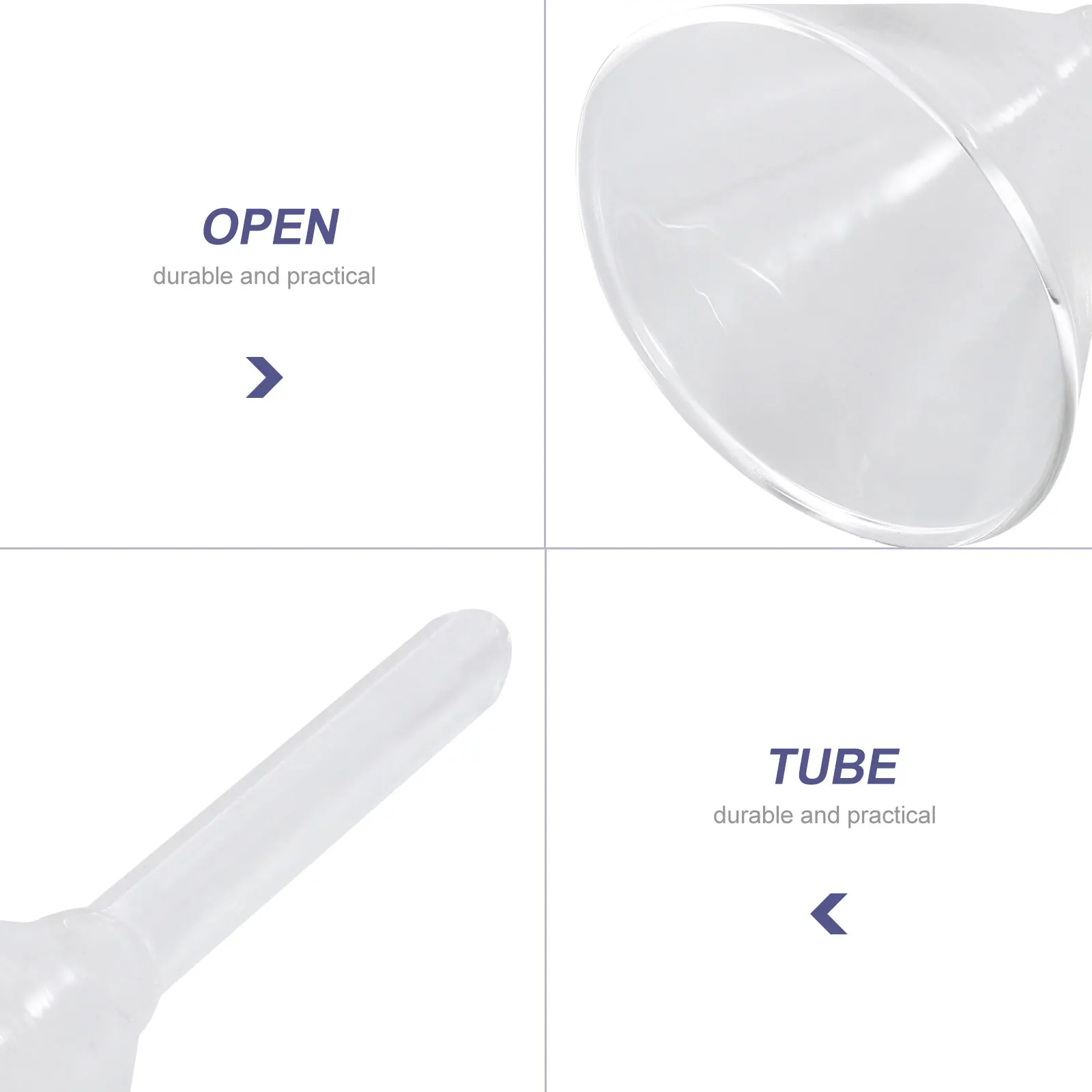 

5Pcs Glass Funnels Temperature Resistant Feeding Funnels for Chemical Labs Analytical Chemistry Liquid Transfer