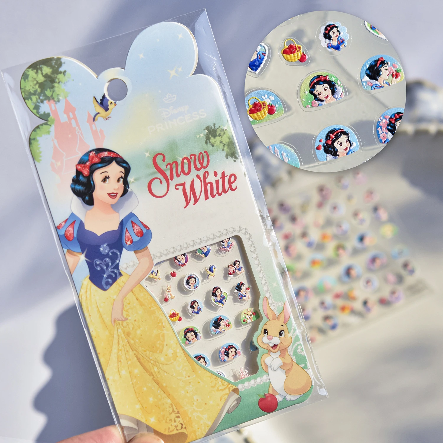 Disney Princess Series stickers, DIY Nail stickers and Decals, Cute cartoon Relief Nail stickers