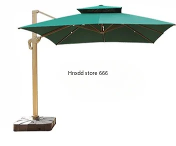 Outdoor sunshade garden umbrella open-air stall square LED large solar Roman umbrella