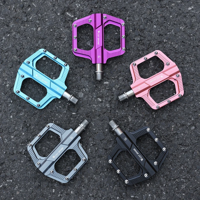 WEST BIKING Lightweight Bicycle Pedal CNC Aluminum Alloy Sealed 3 Bearing Bike Pedal Anti-slip Cycling Flat Pedals Bike Parts image 6