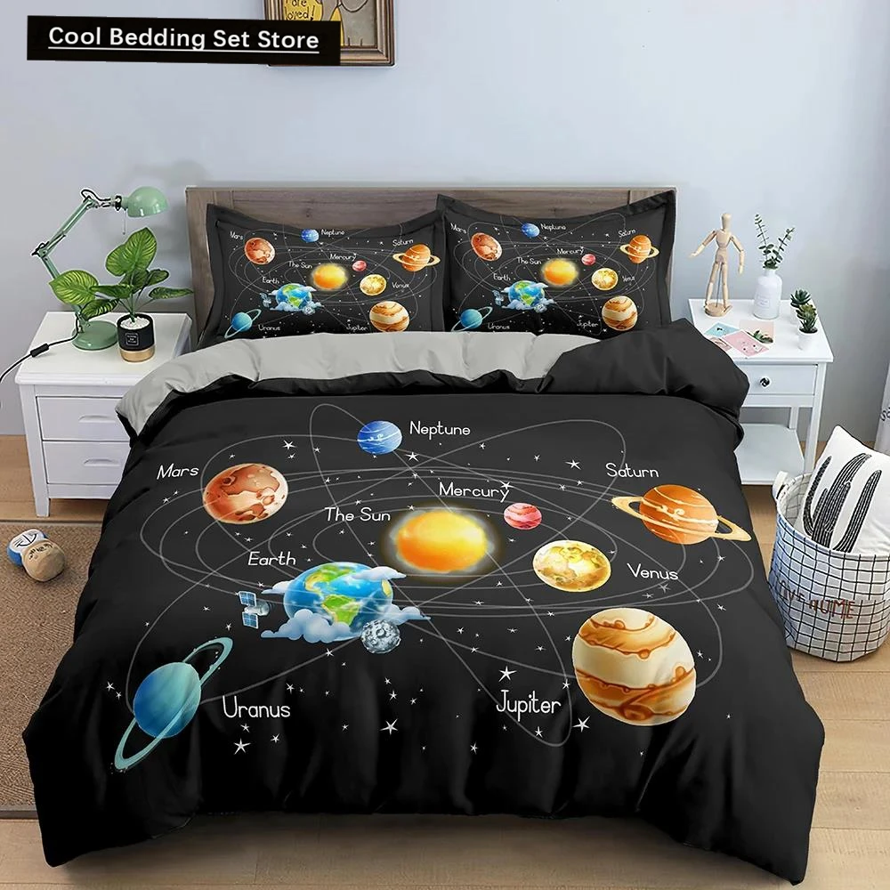 

3D Galaxy Printed Duvet Cover Twin Size Bedding Set Soft Comfortable Quilt Covers 2/3Pcs Polyester Comforter Cover Home Textile