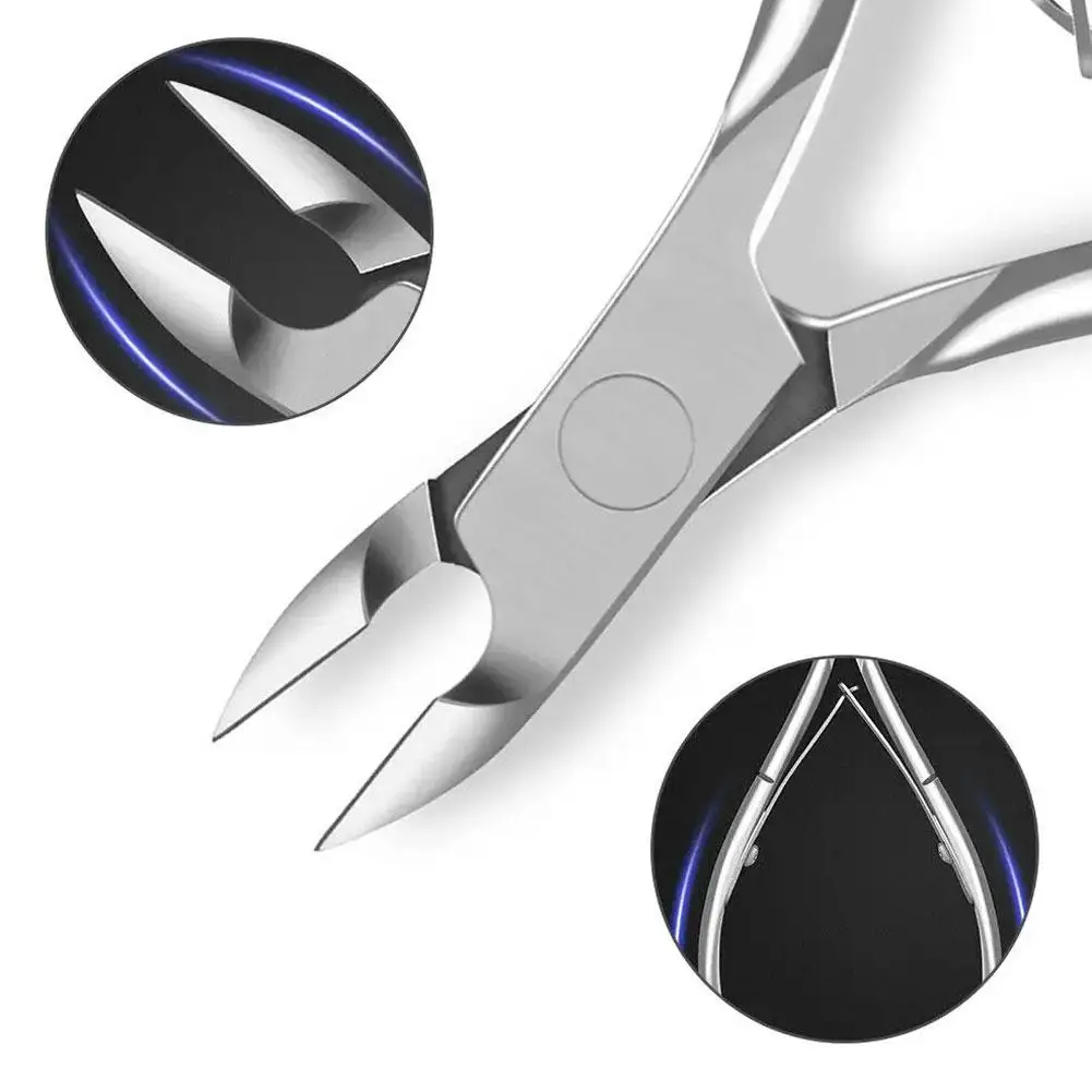 ステンレス鋼マニキュアペディキュアトリマー Nailpop ネイルキューティクルはさみとプッシャーシルバー角質はさみニッパークリッパーツール