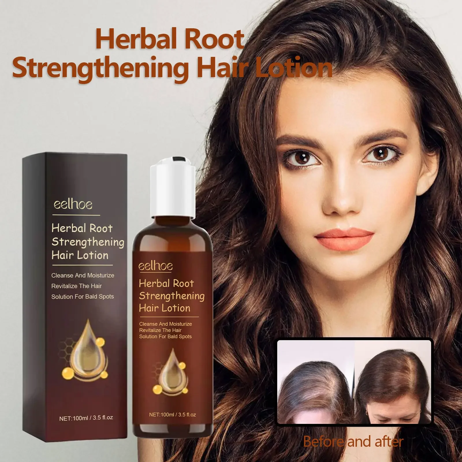 EELHOE Herbal Root Dense Hair Emulsion Firming and Thickening Hairline Repair Strong, Nourishing and Moisturizing Hair