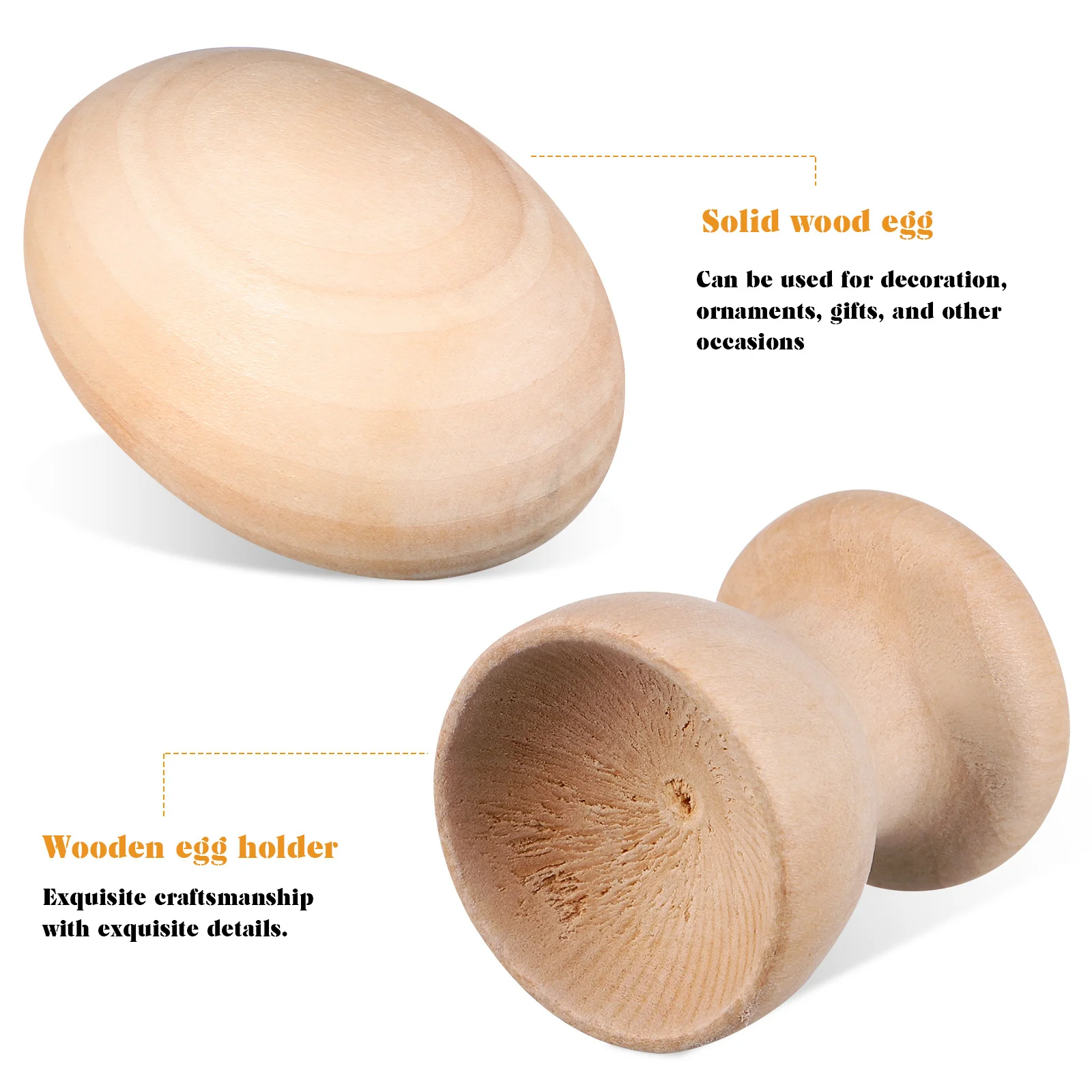 

6 pcs Wooden Egg Decor Unfinished Blank Wood Eggs For Painting Diy Craft Easter Decoration Wooden Eggs For Crafts Fake Egg Home