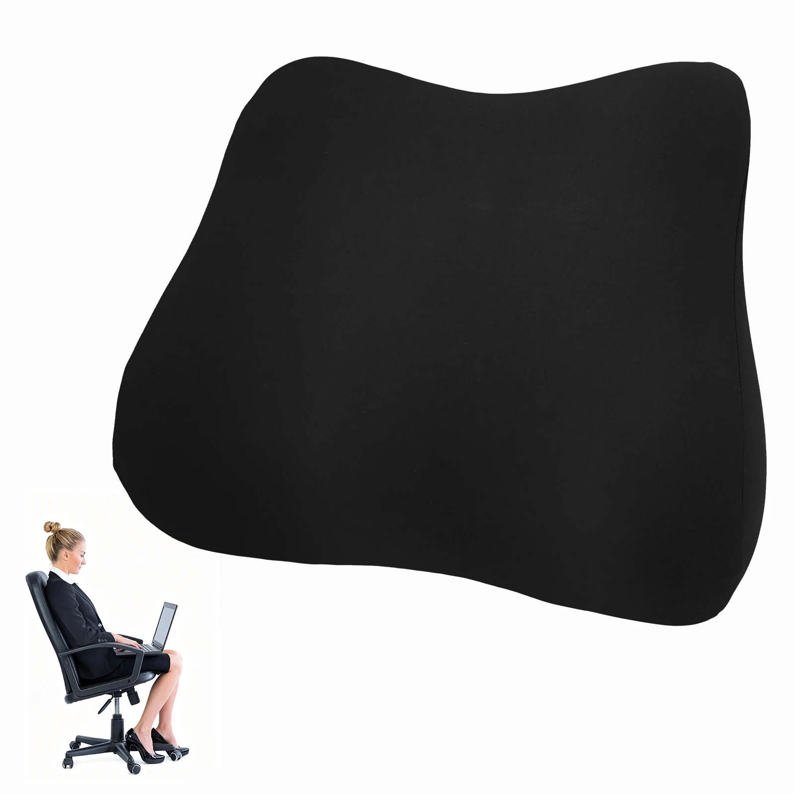 Memory Foam Waist Pillow Office Seat Back Lumbar Support Cushion Pain‑Relief Ergonomic for Office Gaming Car Chair