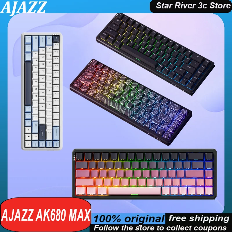 AJAZZ AK680 MAX คีย์บอร์ด 8K E-Sportsแกนแม่เหล็กLatencyต่ําQuick Trigger 0.01 Precision Custom Gamingคีย์บอร์ด