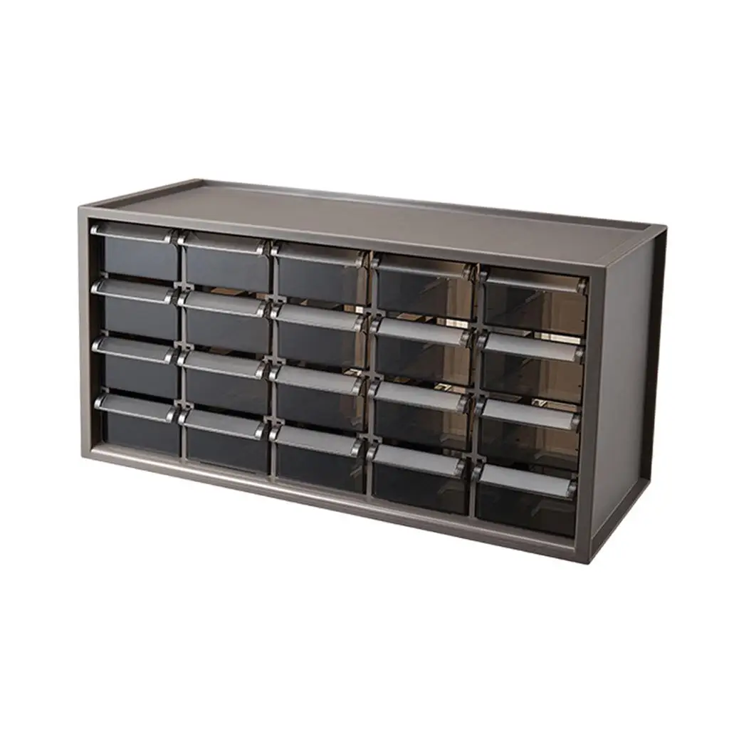 

Craft Cabinet 20 Drawer Lockers Transparent Drawer has Handle Large Capacity Neat Orderly Plastic for Stationery