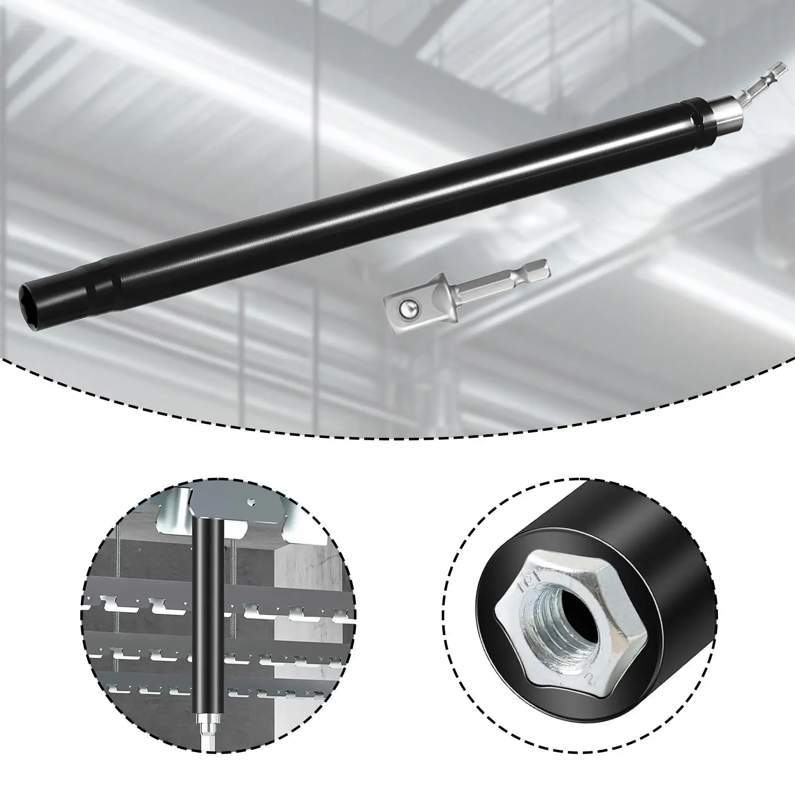 Hollow Socket 360° Rotatable with Hex Shank 1/2" Impact Grade Socket Adapter