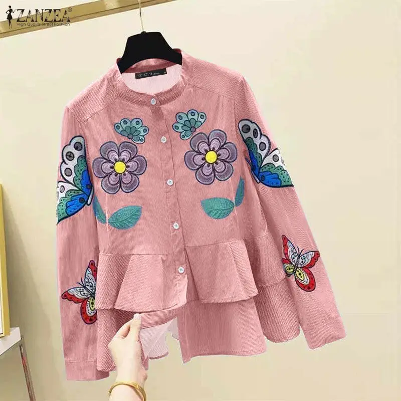 

ZANZEA Fashion Long Sleeve Shirts Women Autumn Floral Print Blouse Vintage Casual Loose Tunic Tops Oversized Blusas Femininas