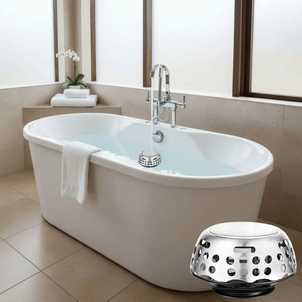 

Stainless Steel Bathtub Filter Sink Anti-Odor Anti-clogging Pop Up Sink Strainer Insect-Proof Leak-proof Bathtub Drain Stoppe