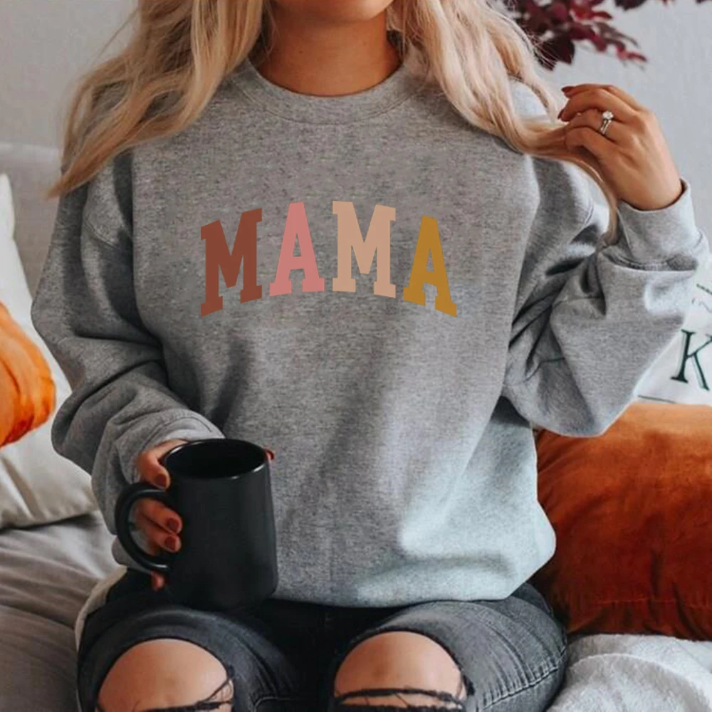 Mama Sweatshirt Mother\'s Day Gift Grandma Sweatshirts Gift for Mother Mom Hoodie Mama Crewneck Pullovers New Mom Clothes